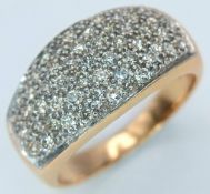AN 18K YELLOW GOLD, DIAMOND SET RING. 1.20CTW. 8.8G, SIZE P. SC 5103