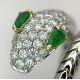 An 18K White Gold Diamond and Emerald Snake Ring. Emerald set eyes and round cut diamonds to the - Bild 5 aus 9