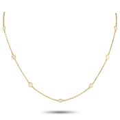 A Tiffany & Co. Elsa Peretti Diamonds by the Yard 18K Yellow Gold 2.50ct Diamond Necklace. The 18K