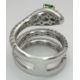 An 18K White Gold Diamond and Emerald Snake Ring. Emerald set eyes and round cut diamonds to the - Bild 8 aus 9
