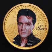 A 2005, ELVIS PRESLEY ENAMELLED, 10 DOLLAR COIN. TOTAL WEIGHT 8.5G. C 5004