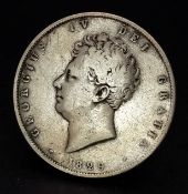 A Rare 1829 George IV Silver Half Crown Coin. Obverse with bare head portrait of King George IV,