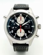 An IWC Limited Edition (21 of 50) Pilots Automatic Chronograph Watch. Model IW371813. Black