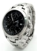 A Tag Heuer Link Automatic Chronograph Gents Watch. Model CJF2110. Stainless steel bracelet and case