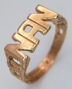 A 9K Yellow Gold, Openwork 'Nan' Ring. Size L 1/2. 1.85g.