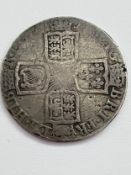 1711 QUEEN ANNE SILVER SHILLING coin. Fair condition, head is about Fine. Please see pictures.