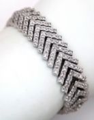 A 14K WHITE GOLD, DIAMOND SET, FANCY LINK BRACELET. 2.50CTW. 39.4G. SC 6059