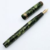 Vintage CONWAY STEWART FOUNTAIN PEN. Model 388. Complete with 14 CARAT GOLD NIB. Finished in Green
