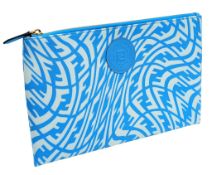 A Fendi x Sarah Coleman Collaboration, Sky Blue Vertigo Pouch/Clutch Bag. Coated canvas exterior