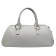 A Burberry White Leather Barrel Handbag. White grained leather exterior with silver-tone hardware, - Bild 4 aus 14