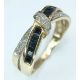 A 9K YELLOW GOLD, DIAMOND AND SAPPHIRE SET, TWIST DESIGN RING. 2.9G. SPSA 7005 - Bild 2 aus 5