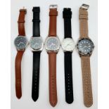 A Parcel of Five Military Design Watches. Comprising: 1) French Pilot (35mm case), 2) Swedish