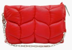 A Mulberry Softie Clutch in Lancaster Red Pillow Effect Nappa Leather. Red leather exterior with