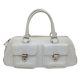 A Burberry White Leather Barrel Handbag. White grained leather exterior with silver-tone hardware, - Bild 1 aus 14