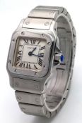 A Cartier Santos Galbee Quartz Ladies Watch. Model 1565. Stainless steel bracelet and case - 24 x