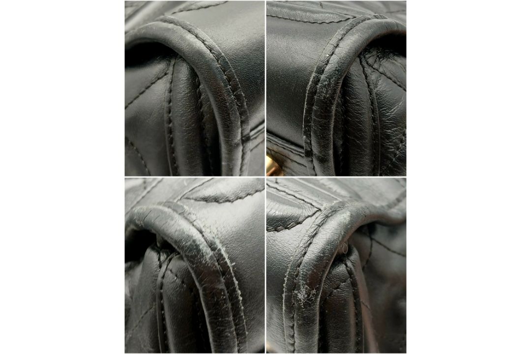 A Burberry Black Quilted Leather Manor Bag. Black leather exterior with diamond-quilted panels, - Bild 10 aus 13