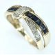 A 9K YELLOW GOLD, DIAMOND AND SAPPHIRE SET, TWIST DESIGN RING. 2.9G. SPSA 7005 - Bild 1 aus 5