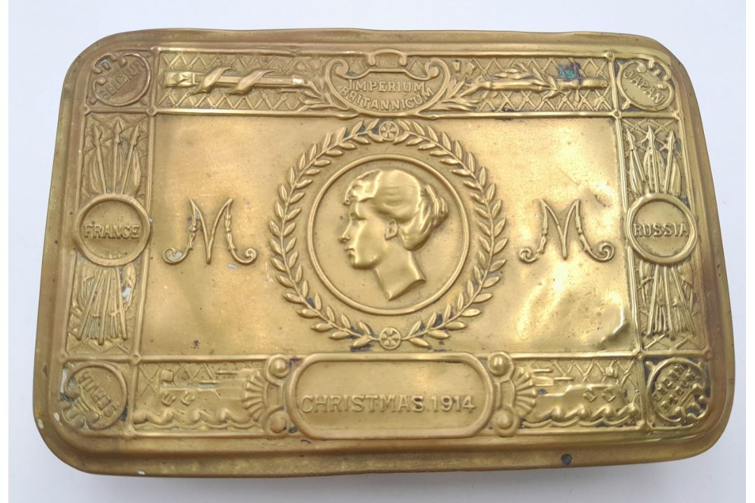 WW1 Princess Mary Tin with Bullet Pencil and Christmas Card (missing the back cover). UK Mainland - Bild 3 aus 6