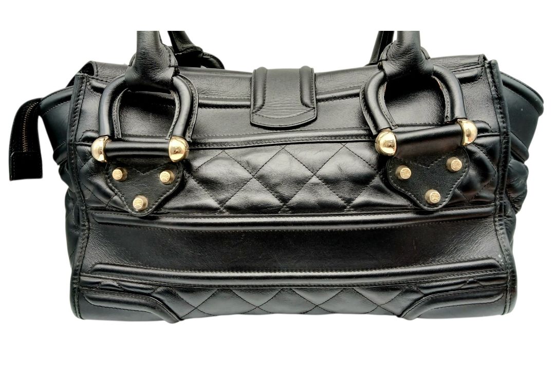 A Burberry Black Quilted Leather Manor Bag. Black leather exterior with diamond-quilted panels, - Bild 5 aus 13