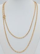 A 9K Yellow Gold Chain Link Necklace. 83cm. 8.3g