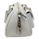 A Burberry White Leather Barrel Handbag. White grained leather exterior with silver-tone hardware, - Bild 6 aus 14