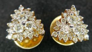 A PAIR OF 14K YELLOW GOLD, DIAMOND SET, STUD EARRINGS. 0.40CTW. 4.6G. 10383