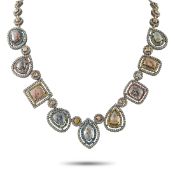 An 18K Yellow Gold 85ct Diamond Necklace. Crafted in 18K Yellow Gold with blackened detailing, it is