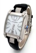 A Ulysse Nardin Caprice Diamond Automatic Ladies Watch. Model 133-91. Black leather strap with