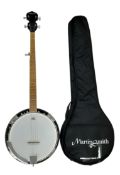 A Remo Weather king and Martin Smith Banjo. In good condition with case. 98cm total length.