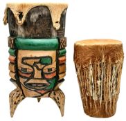 2X collectible Tribal drums. Heights: 22 and 34 cm. Please see photos for details.