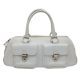 A Burberry White Leather Barrel Handbag. White grained leather exterior with silver-tone hardware, - Bild 1 aus 14