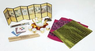 A Korean Decorative Tea Ceremony Set with Accessories. Comprising a Topmate Korean porcelain