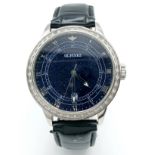 A Oupinke Starry Sky Automatic Gents Watch. Black leather strap. Stainless steel case - 41mm. Dark