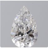 A 1.50Ct Pear Shape Lab-Grown Diamond. Color D, clarity VVS2. IGI certified. Cert no: LG771663696.