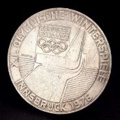 1976 SILVER WINTER OLYMPICS COIN. Austrian 100 Schillings. ( Half Crown size) Very fine/extra fine