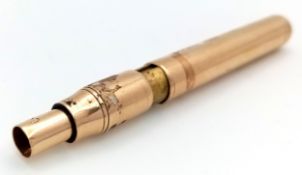 A 9K Gold Cased Propelling Pencil Holder. Makers mark of Sampson and Morden. 19.4g total weight.