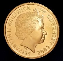 A ROYAL MINT 2002, QUEEN ELIZABETH II, BAILIWICK OF GUERNSEY, THE GOLDEN JUBILEE, 25 POUNDS, 22K
