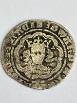 EDWARD III ( King of England 1327 - 1377 ) SILVER GROAT coin. London Mint. Long Cross. Fair