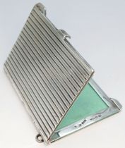 A Hallmarked Sterling Silver Double Photograph Frame Pendant. The rectangular frame has an engine-