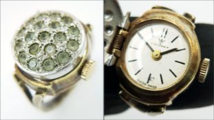 A Vintage Swiss CATOREX Mechanical Ring Watch. A manual-winding jewellery timepiece, featuring a