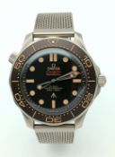 An Unworn Omega Seamaster Diver 300M James Bond 007 ‘No Time to Die’ Titanium Watch. This is the