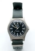 A CWC (Cabot Watch Company) G10 Quartz Navigator Gents Watch. Textile strap. Stainless steel