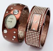 A Set of Twin Henley Watches, Both Stone Set. Both in Full Working Order. New Batteries Fitted