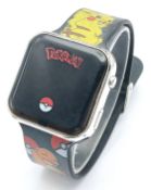 A Pokemon, Digital, Rubber Strap Watch. In Working Order. S/A 1781 - 1
