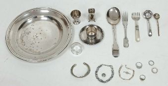 A Mixed Job Lot of Heavy Silver Plated Items. Comprising a large circular serving plate, assorted