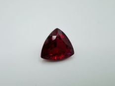 Natural Ruby Excellent Trillion Red 14.65ct - Certificated