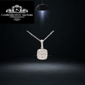 ** ON SALE ** Cushion Shape Natural Diamond Pendant & Chain set in 18k White Gold - 1.00 Carat
