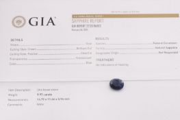 **ON SALE** Natural Sapphire Oval Blue 9.95ct - GIA Certificated