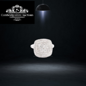 ** ON SALE ** Natural Diamond Cluster Cushion Ring in 18k white gold-D Colour VS Clarity -1.50 Carat