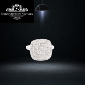 Natural Diamond Cluster Cushion Shape Ring - set in 18K white gold-D Colour VS Clarity 1